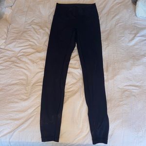 Black lululemon full length leggings with metallic sheen